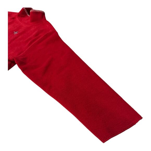 Vintage Basic Editions Red L Fleece Embroidered Snowflakes Christmas Sweater - Picture 12 of 14